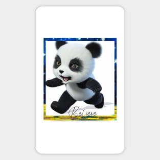 Do You Believe? Digital Art Happy Baby Panda Bear Sticker